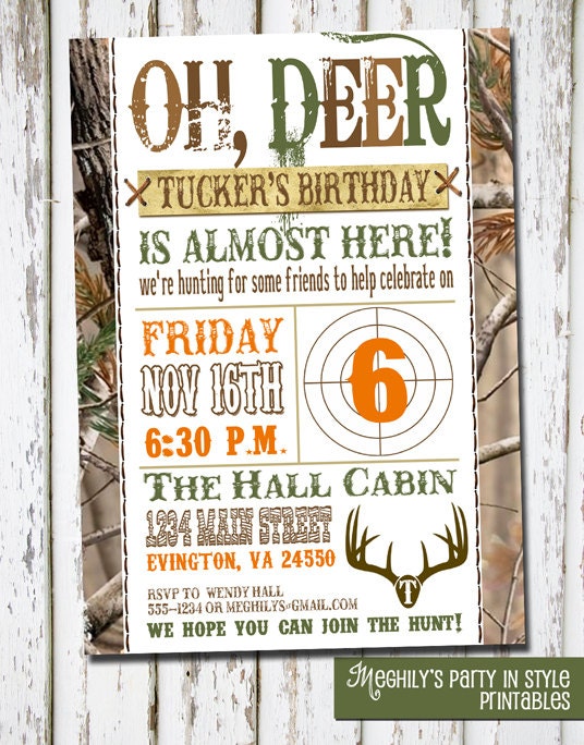 Hunting Theme - Birthday Invitation Il_570xn