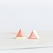 Coral Peach Dipped Triangle Earring Studs