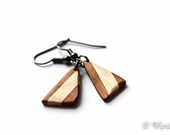 Bamboo Earrings / Two Tone Triangle / Natural / Zen