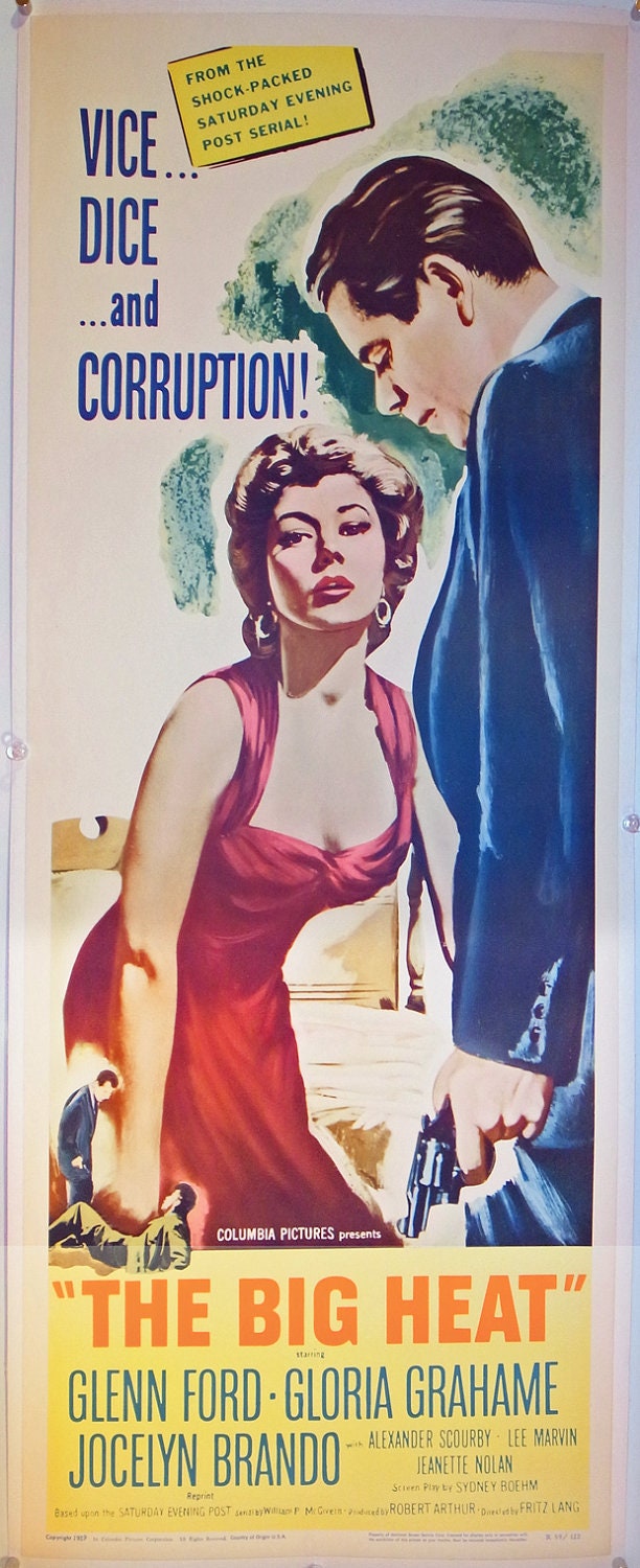 The Big Heat, R-1959, U.S Insert (14"x36") Original Movie Poster. Linen-Backed
