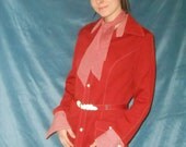 60s/70s Brick Red Shirt/Jacket Belt & Scarf