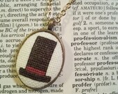 Professor Layton's hat cross stitch necklace