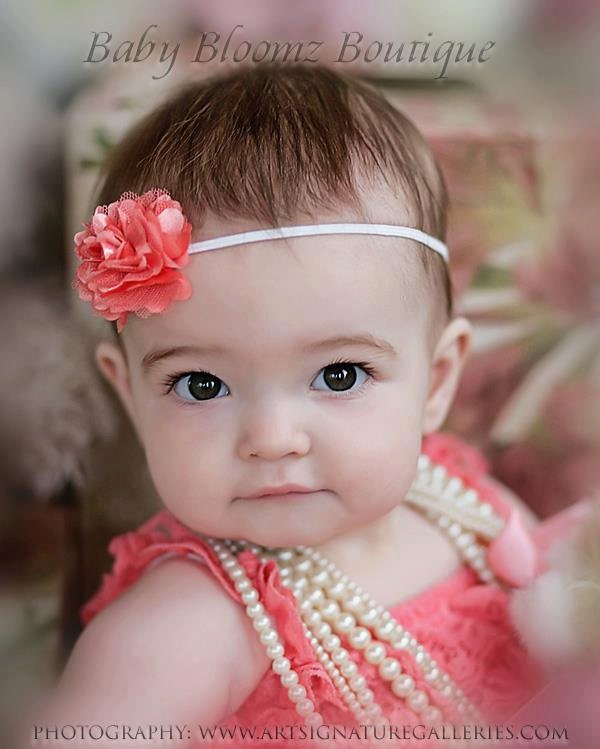 Baby Headband, Mini Flower Headband Baby girl headband Newborn headband Petite flower Baby Bow