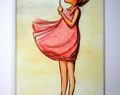 Canvas Children's Wall Art - Dandelion Girl - Make a Wish - Girl's room decor - Nursery