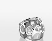 Facets Cage cocktail ring - silver