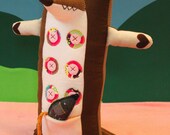 Ruby the big weasel, colourfull & handstitched