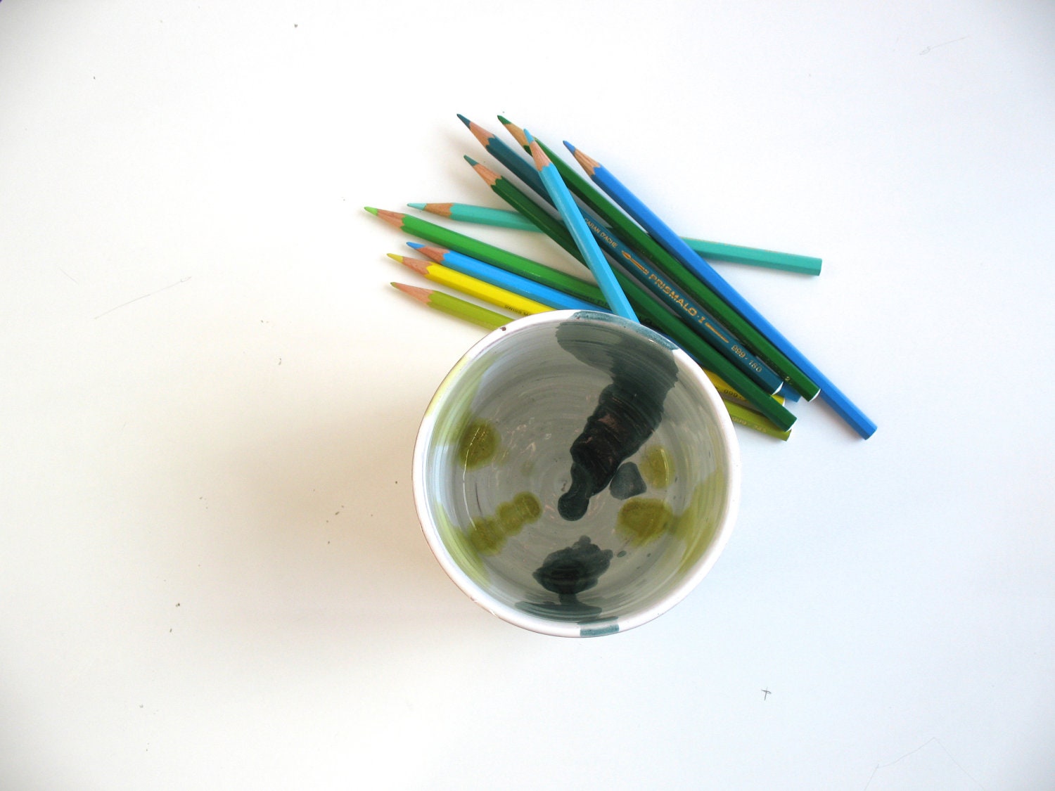 Kids room decor Vase Pencil Holder Back to school Boy Girl Blue Green White Gift Ready to ship