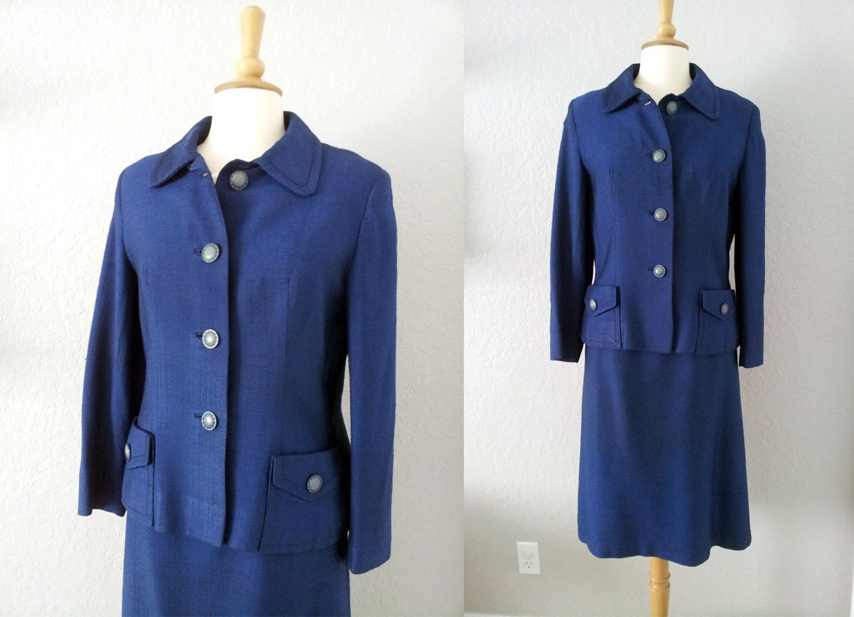 Vintage 1960s British Designer Hardy Amies Womens Suit