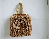 Ruffled Recycled Grain Bag Handbag Purse - Eco-Friendly Fashion