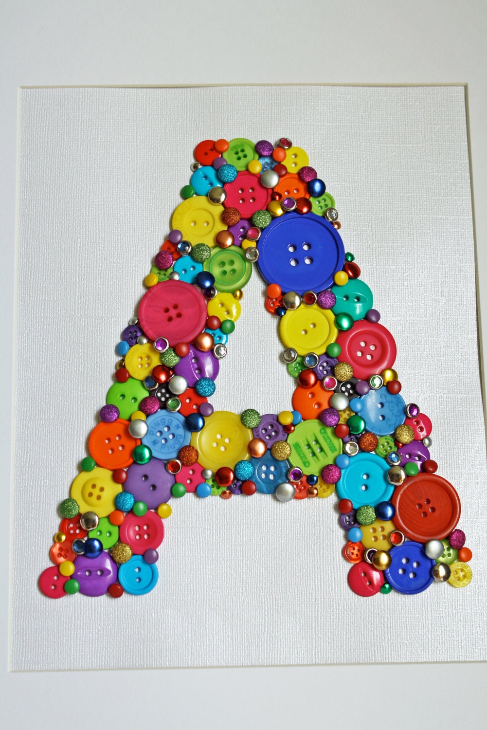 Personalized Monogram Button Letter, Kid's Art, Personalized Baby Gift, Custom Order Child's Gift