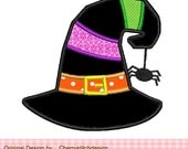 Halloween Witch Hat- 4x4 5x7 Machine Embroidery Applique Design