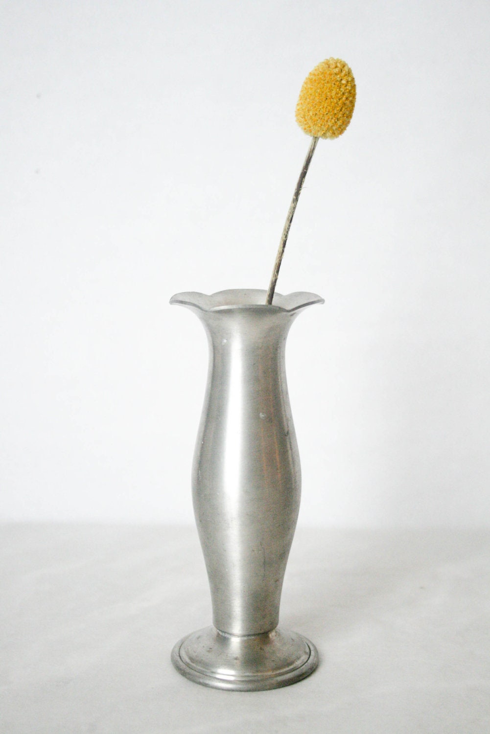 Vintage Pewter Vase - Candle Holder