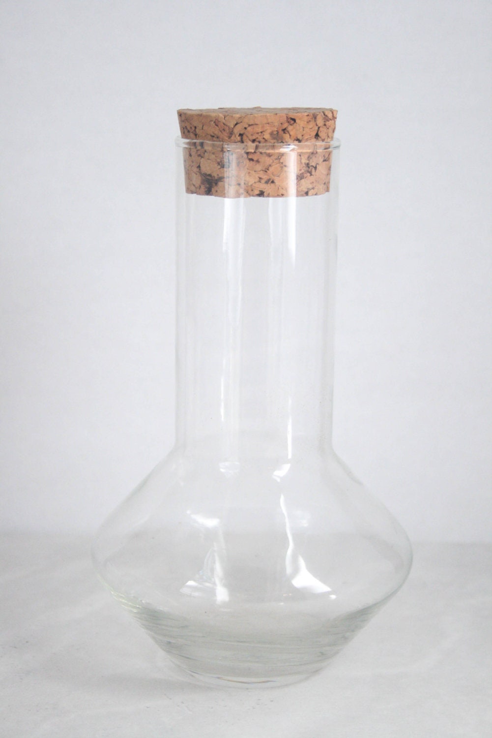 Vintage Glass Decanter with Cork Stopper