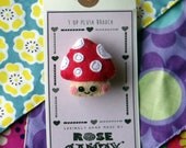 Mushroom 1 Up Plush Brooch