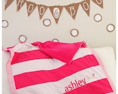 Froo Baby Blanket - Shocking Pink & White Stripes