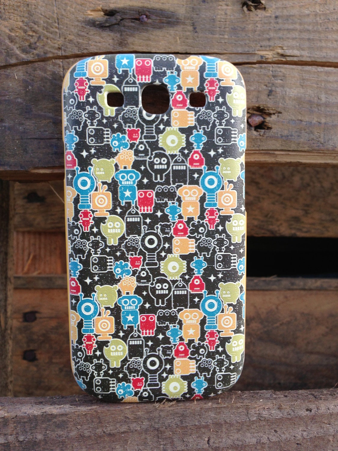 Samsung Galaxy S3 i9300 Robots Comics Orange Case