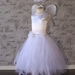 White Angel Flower Girl Tulle Tutu Dress-up Halloween Costume Disney Photo Prop Children Toddler Infant Women Adult Custom Crochet Elastic