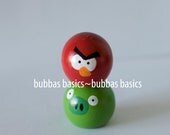 Angry birds wooden knob peg dolls