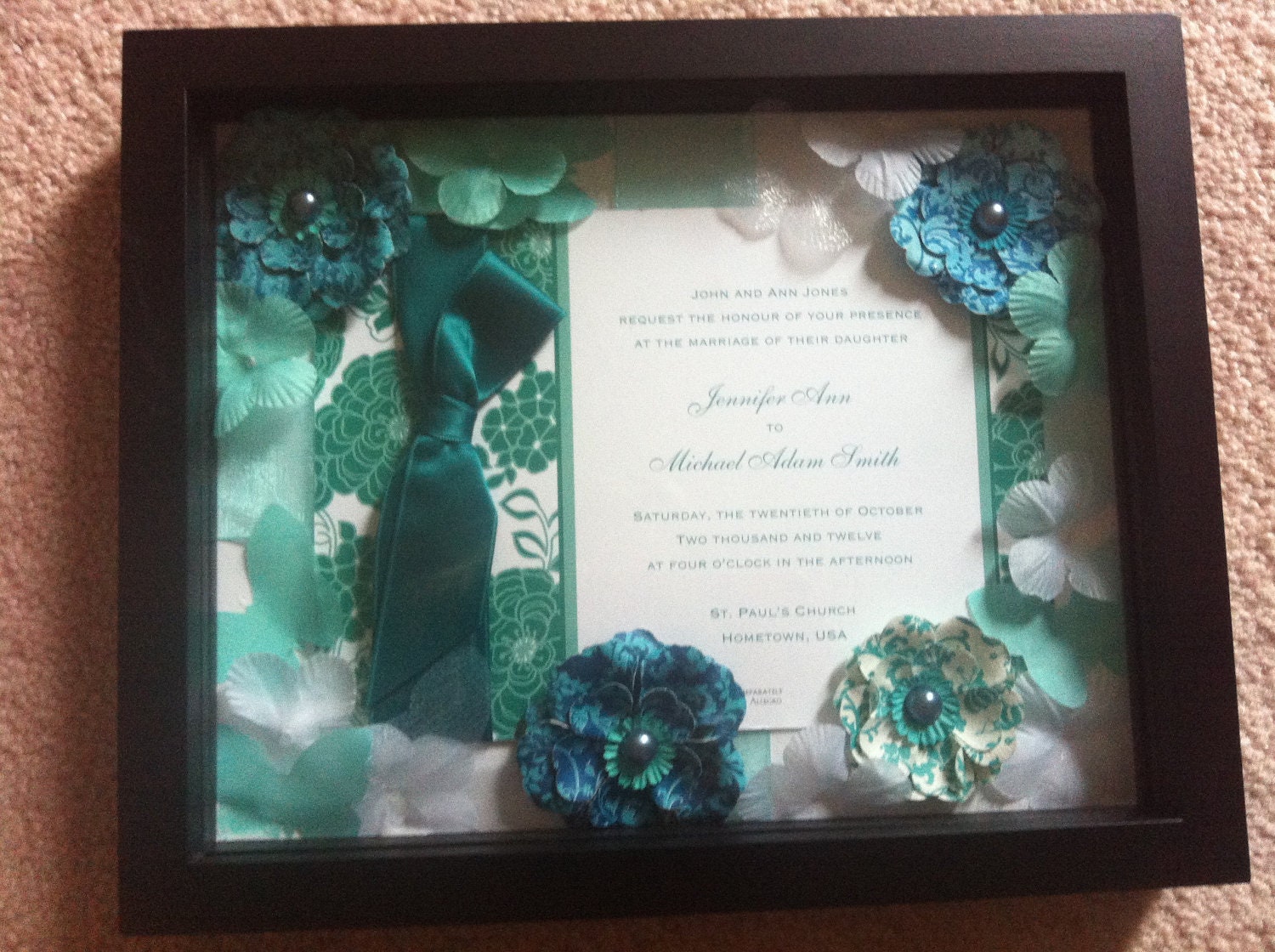 Custom Invitation Frame - Makes a Perfect Wedding or Bridal Shower Gift