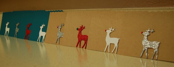 Reindeer Christmas Card Set - Cardboard & Teal - AnantiPaper