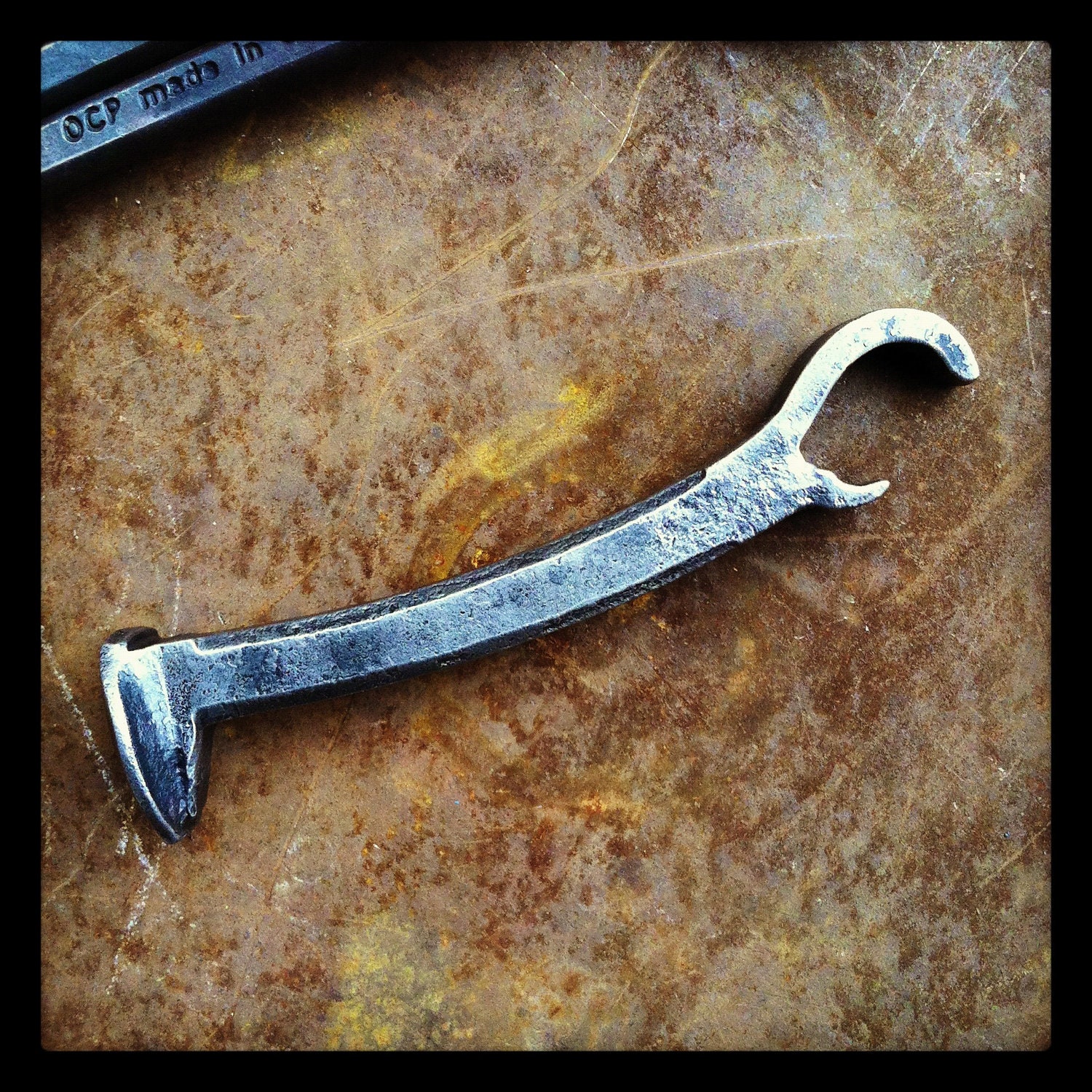 Groomsmen gift - Railroad spike bottle opener - curved handle - item B5