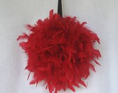 10" Feather Kissing Ball, Red, Feather Ball, Feather Pomander, chandelle, centerpiece,bridal, wedding, nursey