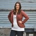 Plus size cardigan - wraparound sweater in rust jersey - fall fashion