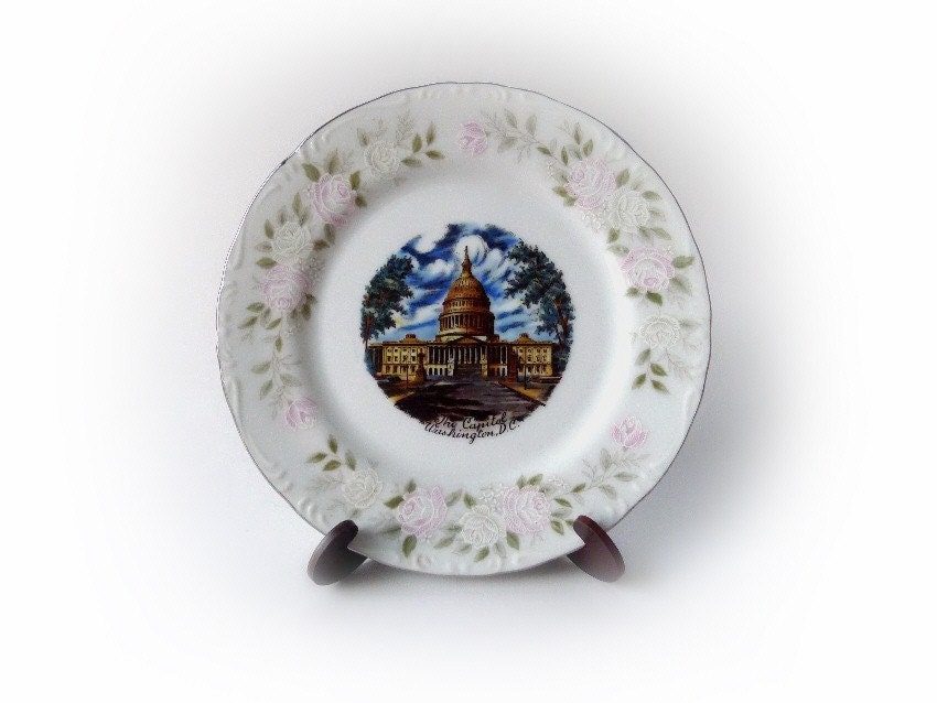Vintage Plate Washington DC Capitol Building Souvenir Memento Sheffield Fine China Made in Japan