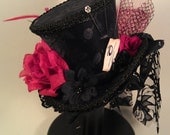 Mad Hatter Mini Top Hats Made to your desire Alice in Wonderland Tea Party Burlesque