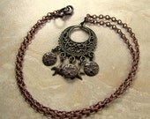 Nautical Charm Necklace - Starfish Necklace, Sand Dollar Necklace - Sea Treasures (Ready to Ship)