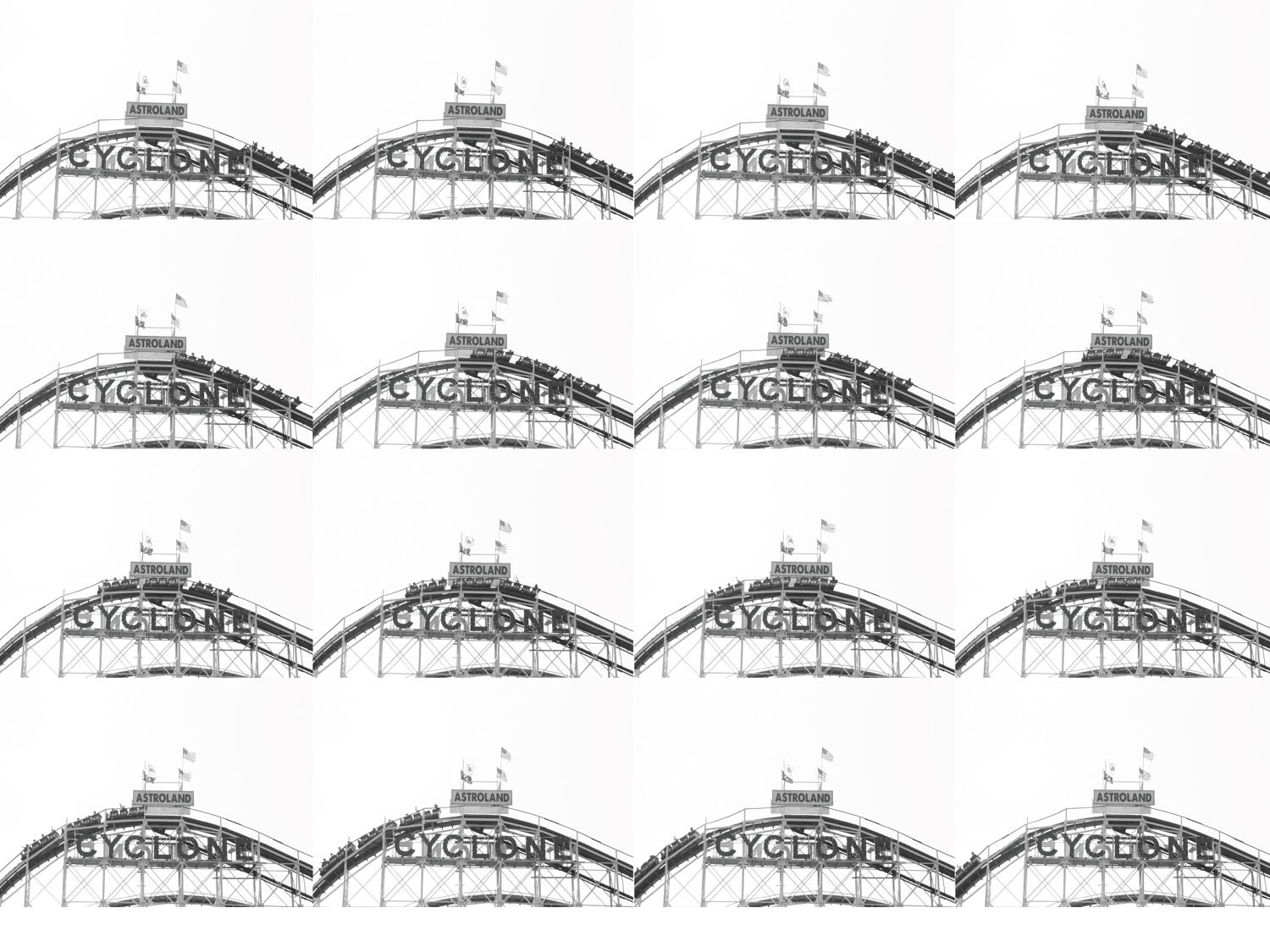 Digital Photo Mosaic-Cyclone Coney Island- You must be THIS tall
