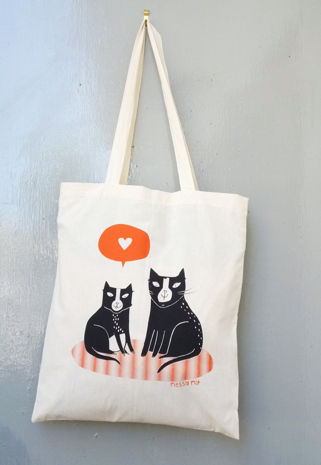 SECONDS SALE - Love cats tote bag