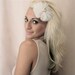 Toulon Pearl Rhinestone White Goose Ostrich Feather Bloom Hair Fascinator