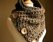 The Original BOSTON HARBOR SCARF - Warm, soft & stylish scarf with 3 large coconut buttons