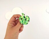 Geometric Brooch Green Apple