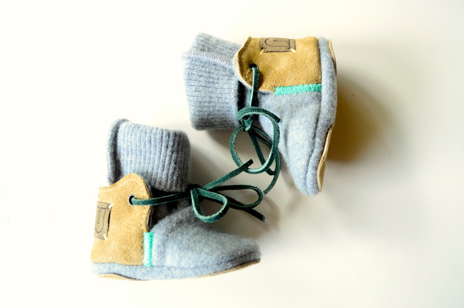 Long Legs Louise wool and leather baby and toddler house slipper boots with non-slip sole