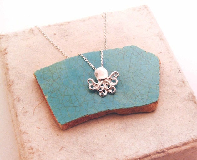 Silver Octopus Necklace (Pure Silver Pendant)