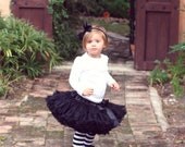 FREE SHIP Custom Made Premium Noir Black Ultra Fluffy Pettiskirt Tutu Newborn 12 Mos 2T 3T 4T 5T Girls 6