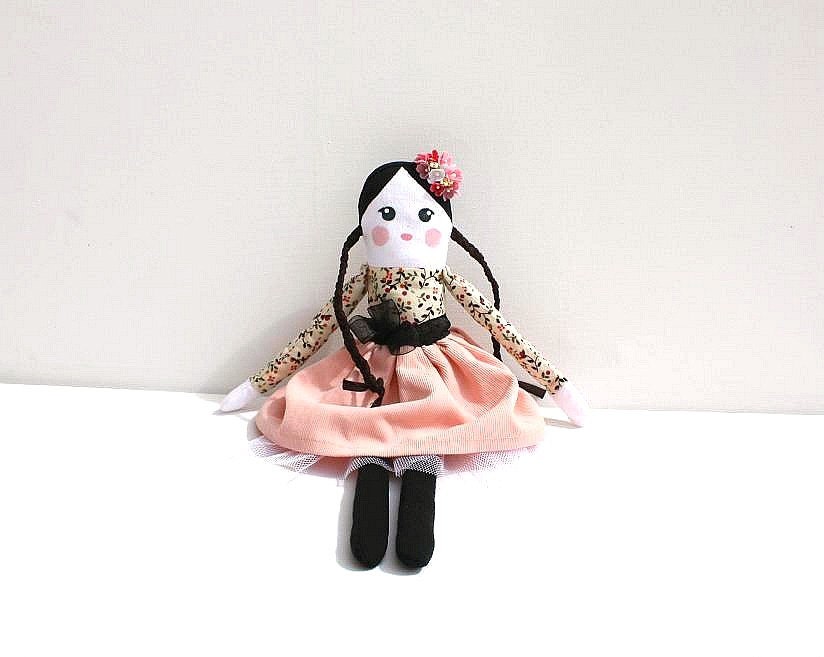 Rag Doll, Cloth Doll, Fabric Doll, Handmade Doll, Pink