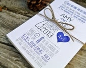 Wedding Invitation- Navy and Gray Whimsical Heart
