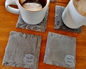 Iced Coffee / Hot Chocolate Slate Coasters (Set of 4) Just Because, Birthday, Housewarming, Christmas