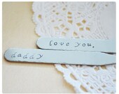 Father's Day Custom Collar Stays - Father of the Bride - Wedding Gift - Dad Collar Stays - Hand Stamped Personalized - Stainless Steel