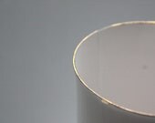 Stoneware white vase in English fine bone china with real gold