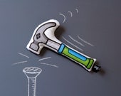 Hammer with rattle green and blue (rattling toy) 8inches long