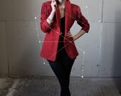 1980s Rad Red Fringe Power Blazer