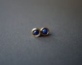 Blue Studs // Blue Earrings // Blue Lapis Earrings by Mica - Heather