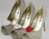 Love Heart Shoe Clip Set, Heart Shoe Clips, Red Wedding Accessories Shoes Clip, Heart Clip Shoes