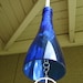 Peace Wind Chime made from an Upcycled Cobalt Blue Wine Bottle