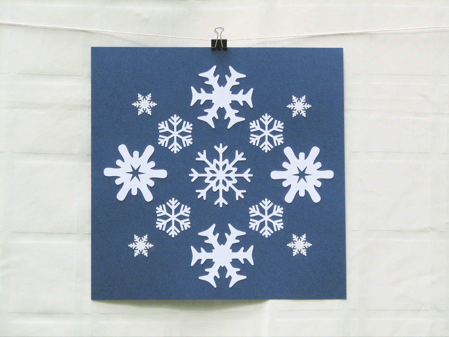 snowflake paper art, snowflake wall decor, winter wall art, paper snowflake sculpture, no. 1, simple style