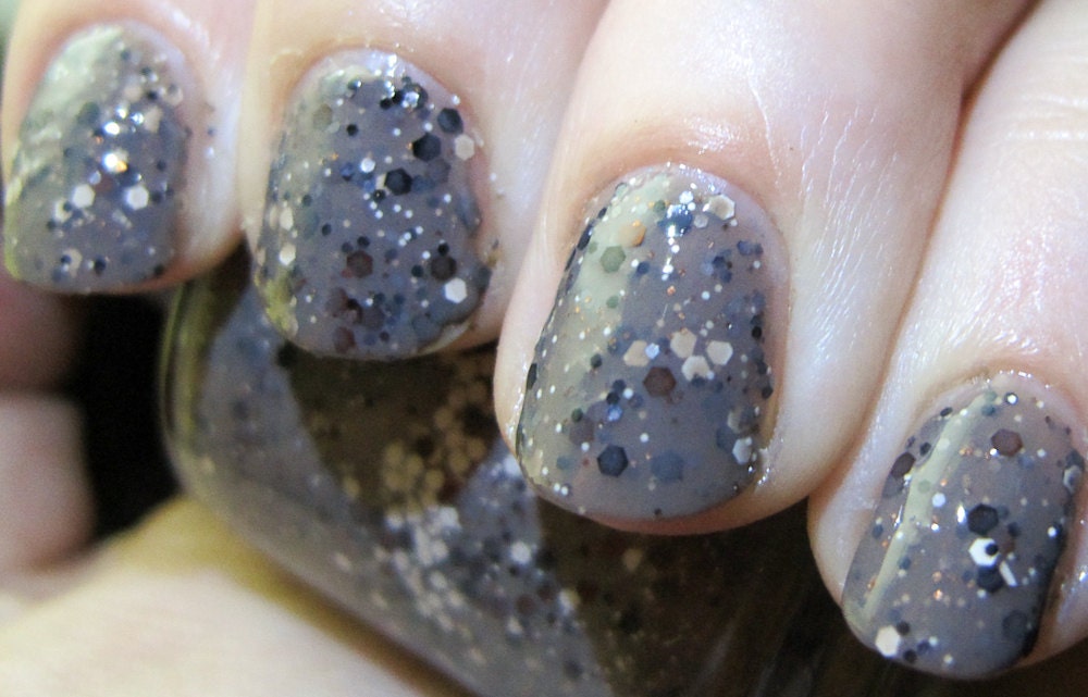 Dire Wolf Nail Polish - grey lacquer with non-sparkly glitter